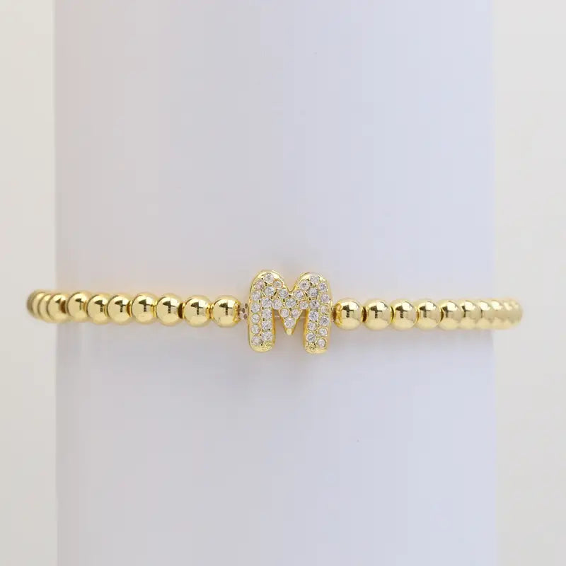 A-Z Bubble Initial Beaded Bracelet