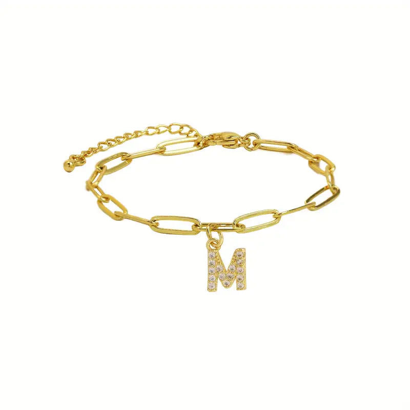 A-Z Initial Paperclip Bracelet