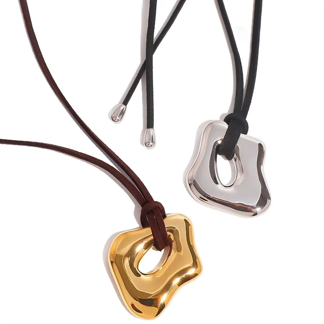 Irregular Shape Rope Lariat Necklace