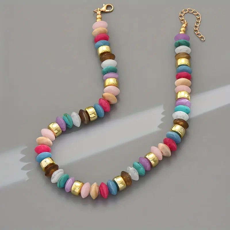 Bold Beaded Rainbow Necklace