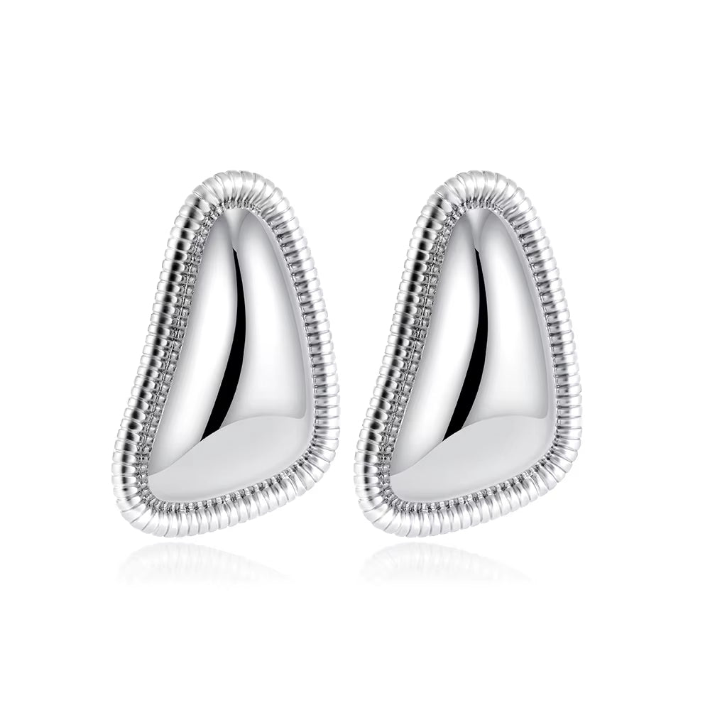 Curved Triangle Stud Earrings