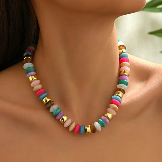 Bold Beaded Rainbow Necklace