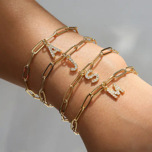 A-Z Initial Paperclip Bracelet