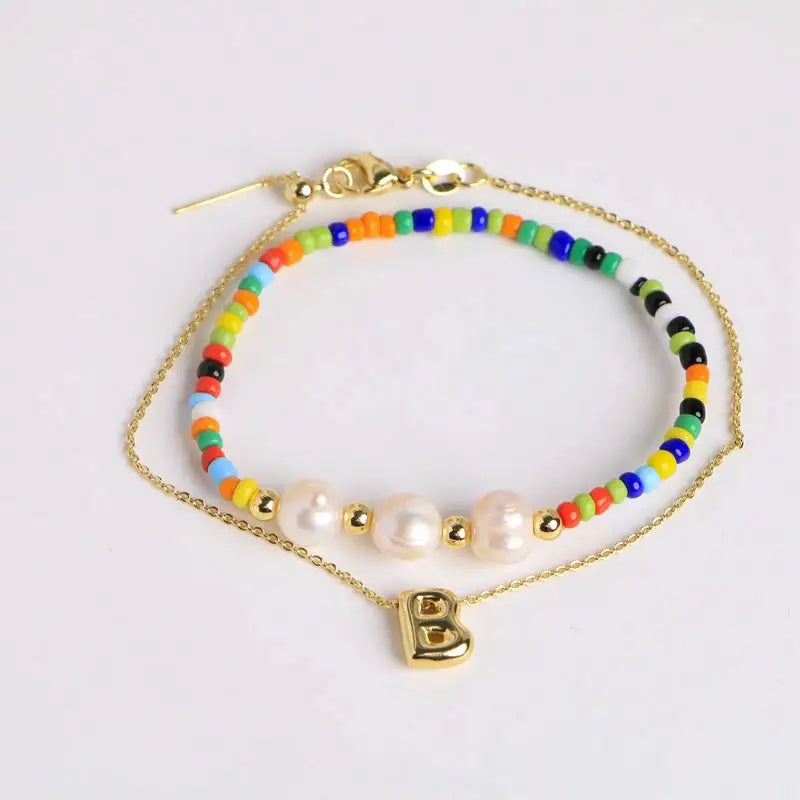 A-Z Initial Pearl Bracelet