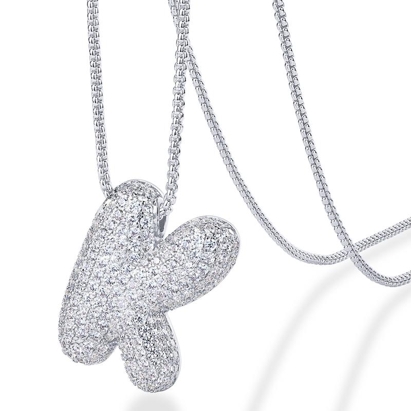 A-Z Bubble Bling Initial Necklace