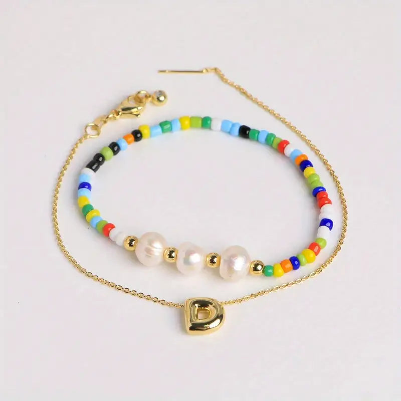 A-Z Initial Pearl Bracelet