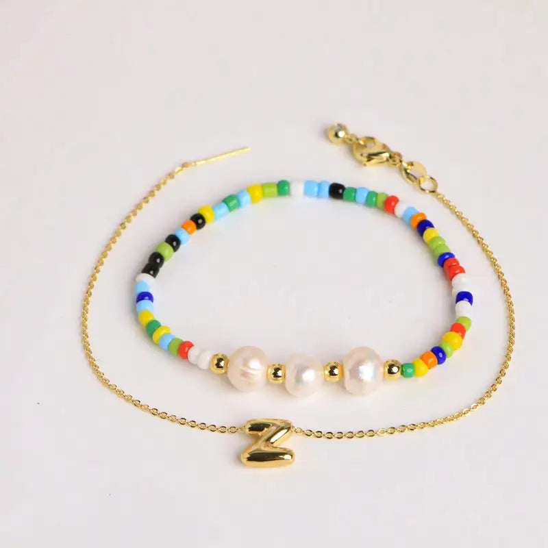 A-Z Initial Pearl Bracelet