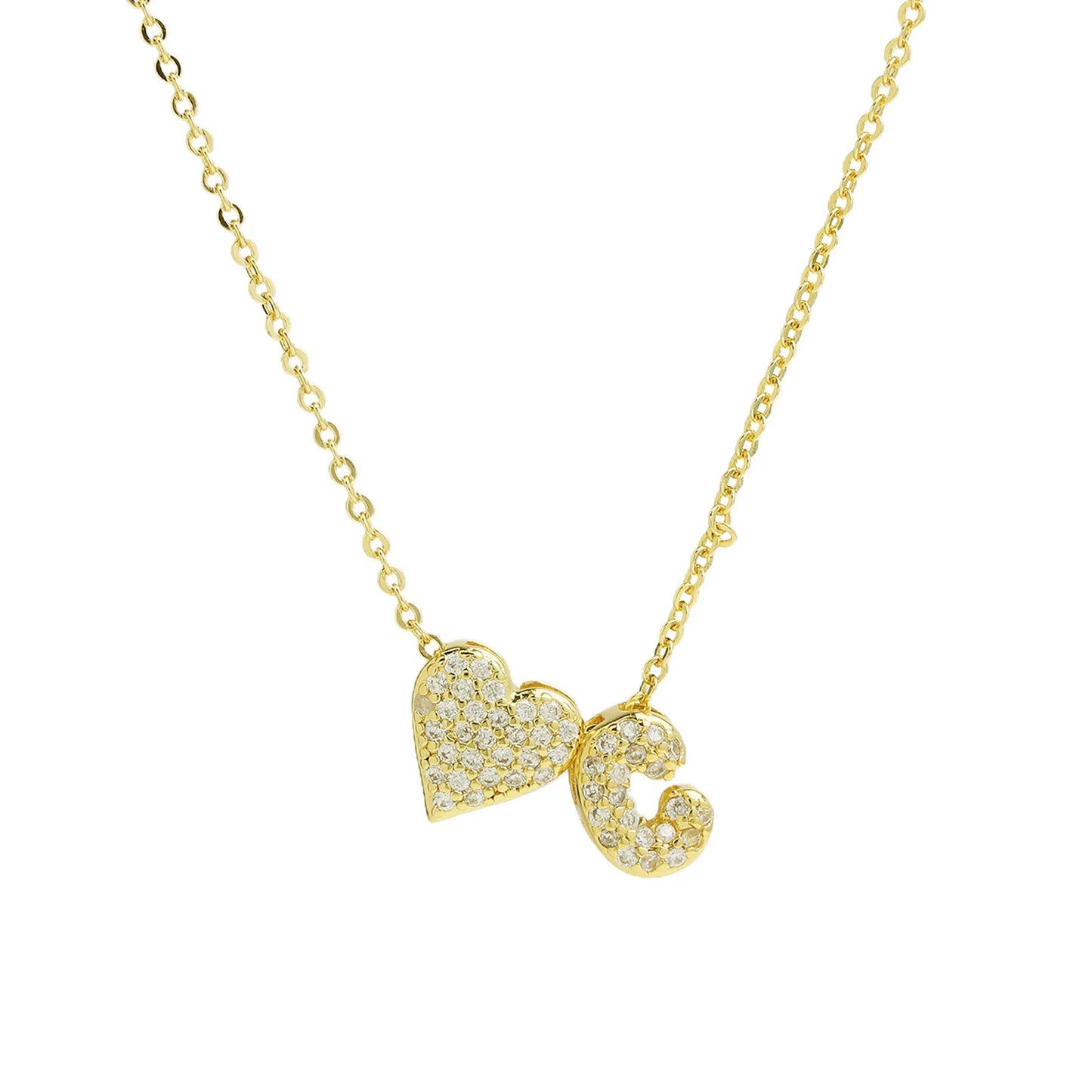 A-Z Tiny Heart Initial Necklace