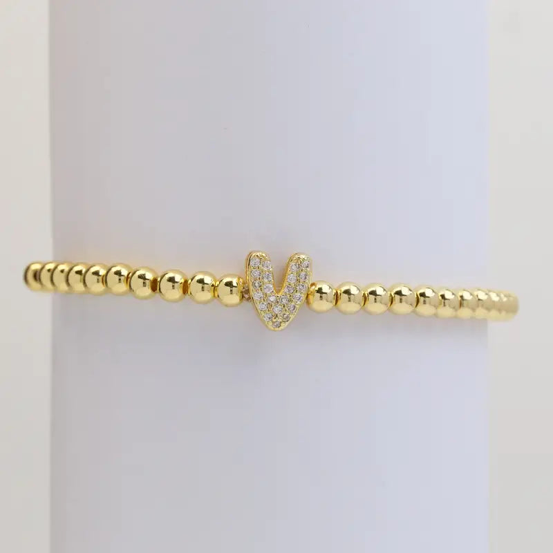 A-Z Bubble Initial Beaded Bracelet