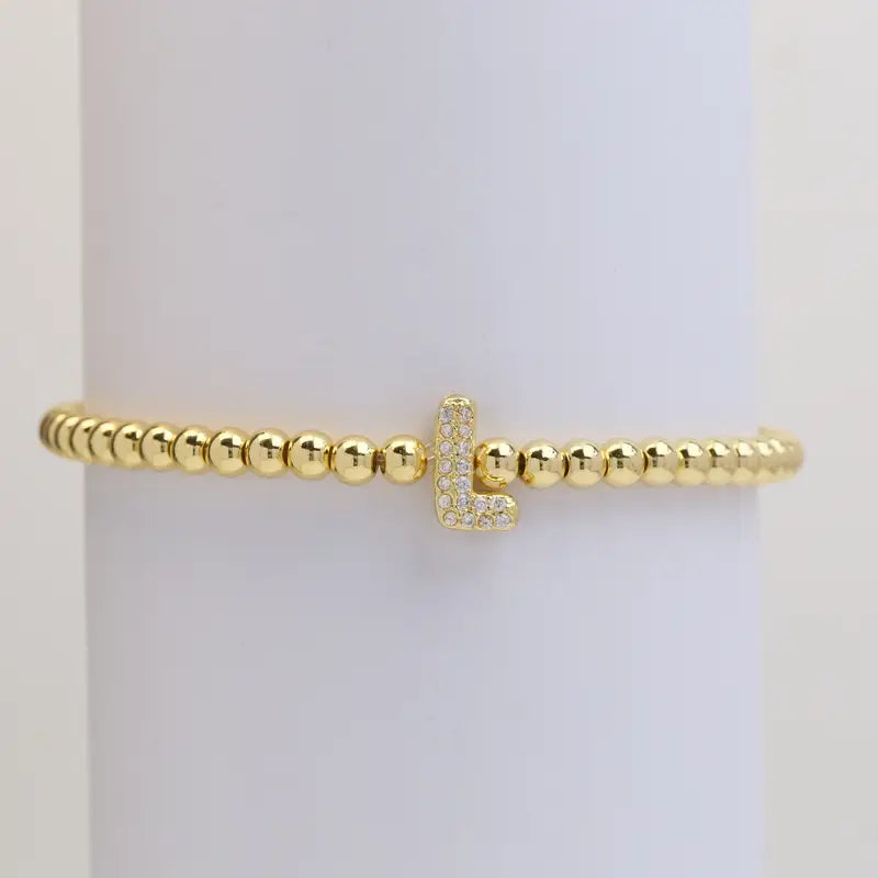 A-Z Bubble Initial Beaded Bracelet