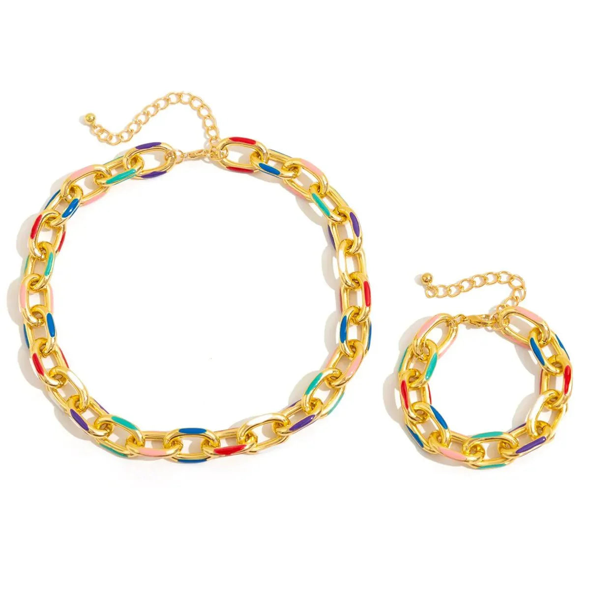 Paperclip Rainbow Chain Jewelry Set