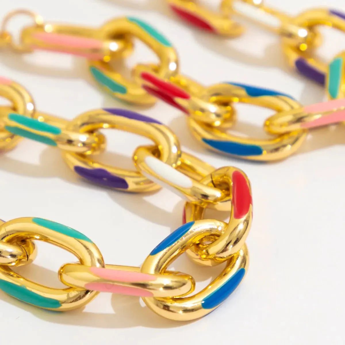 Paperclip Rainbow Chain Jewelry Set