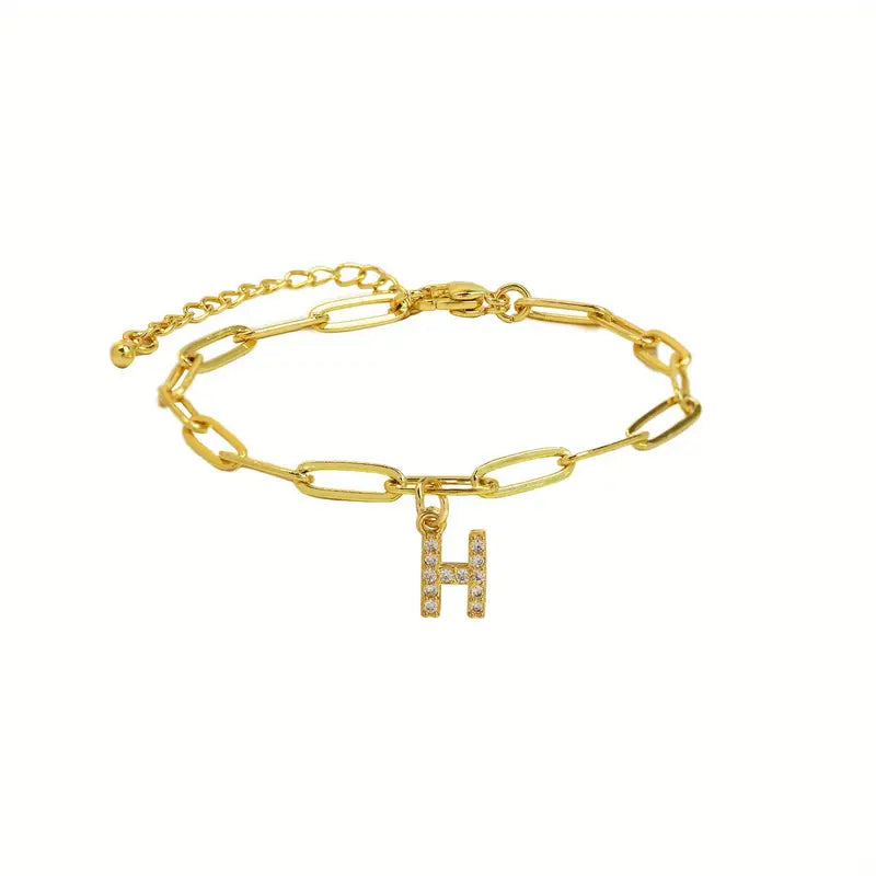 A-Z Initial Paperclip Bracelet