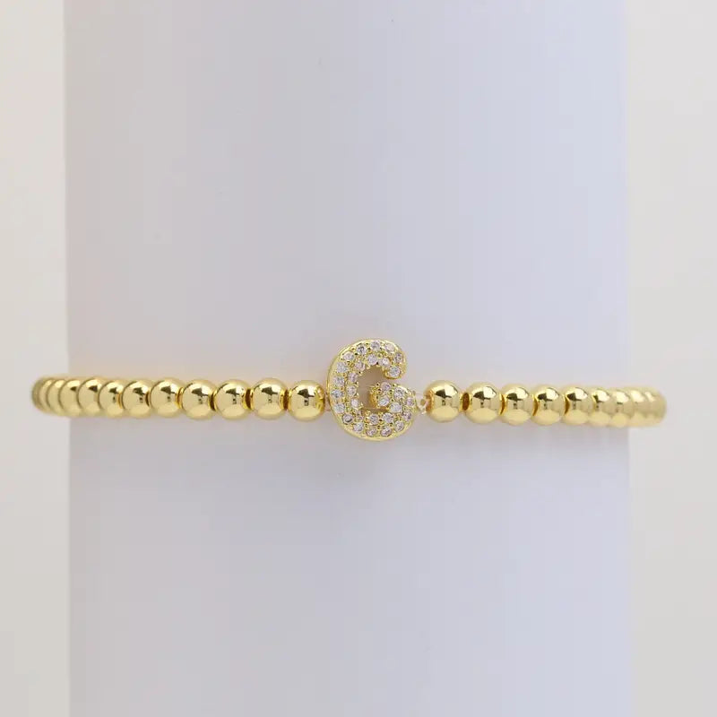 A-Z Bubble Initial Beaded Bracelet