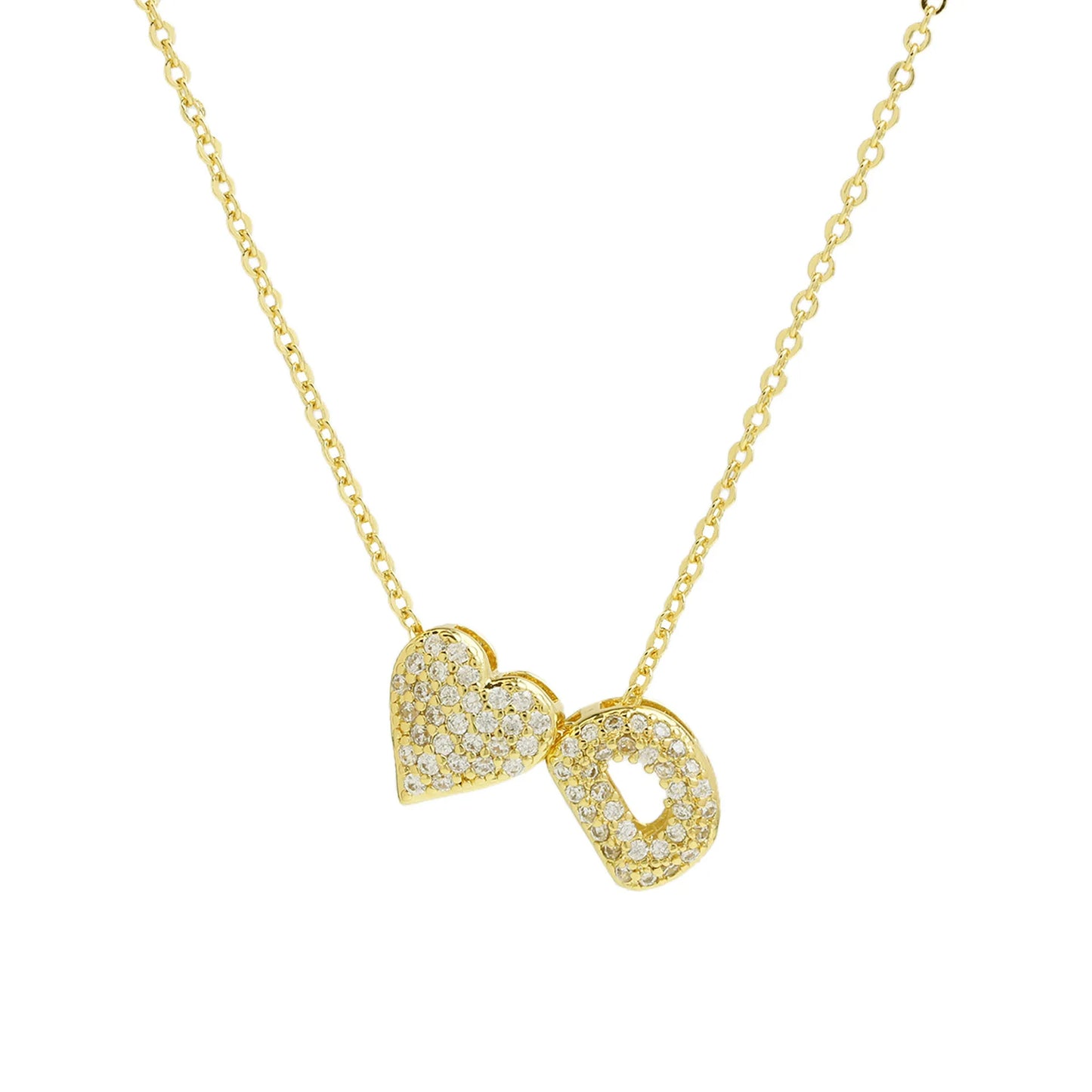 A-Z Tiny Heart Initial Necklace