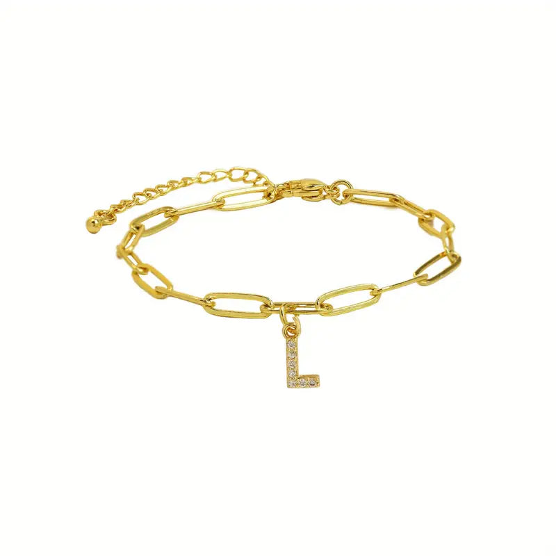 A-Z Initial Paperclip Bracelet