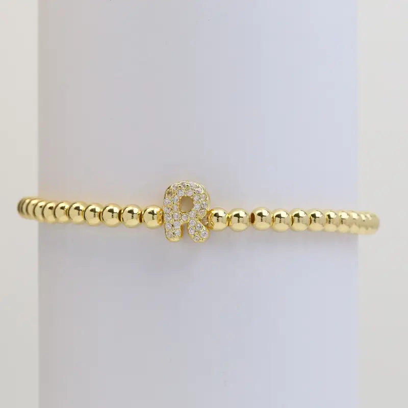 A-Z Bubble Initial Beaded Bracelet