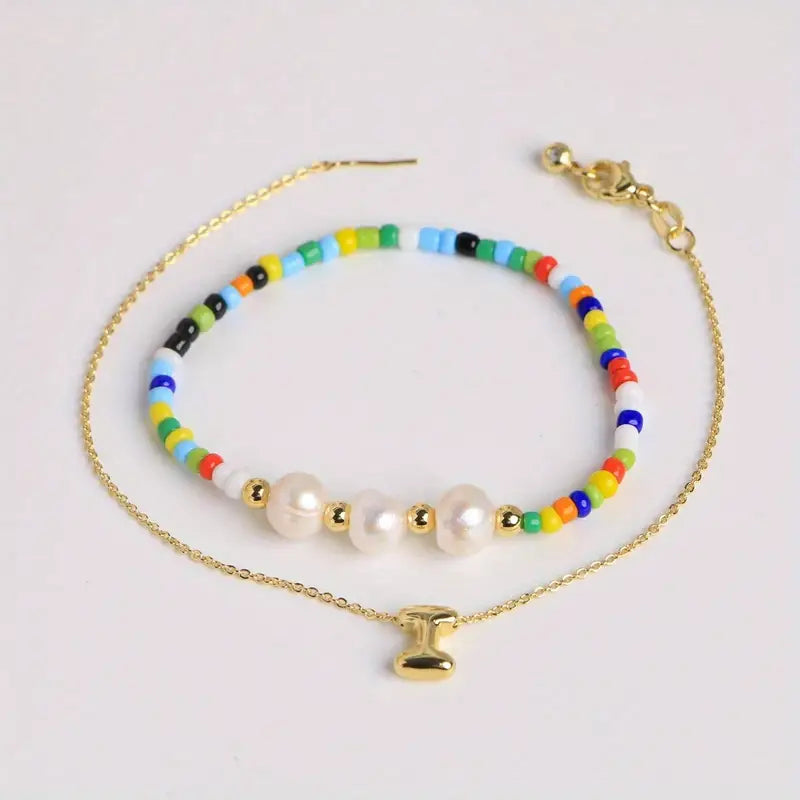 A-Z Initial Pearl Bracelet