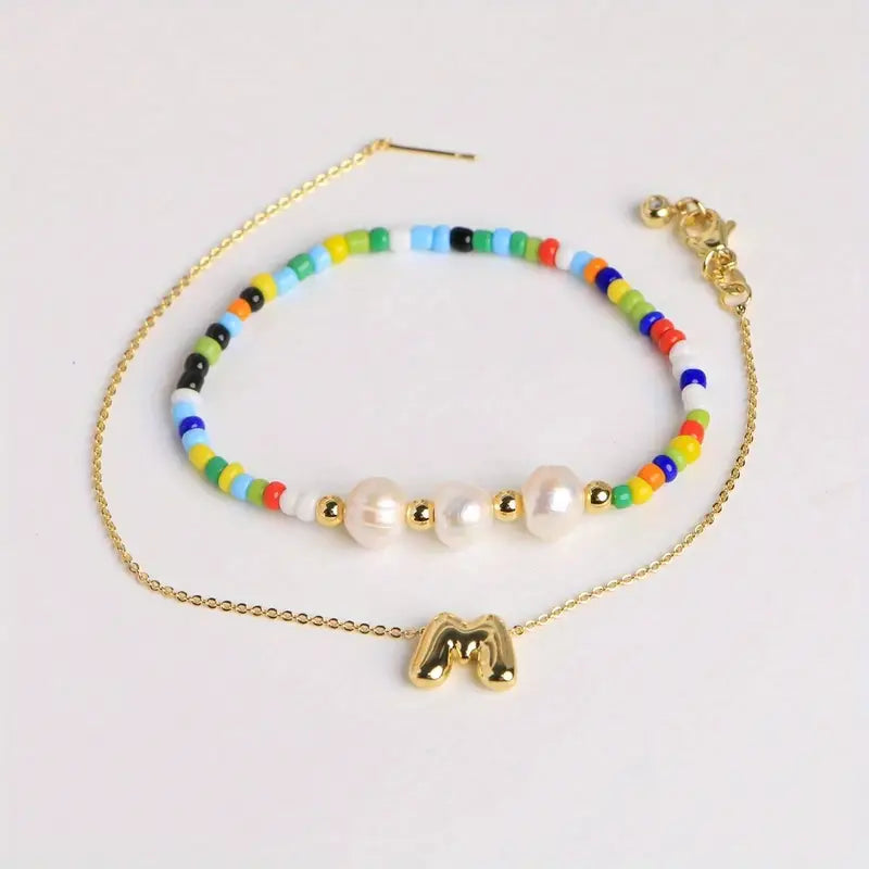 A-Z Initial Pearl Bracelet