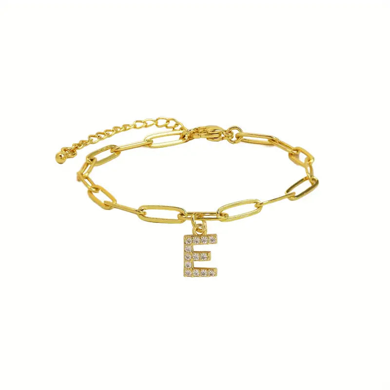 A-Z Initial Paperclip Bracelet