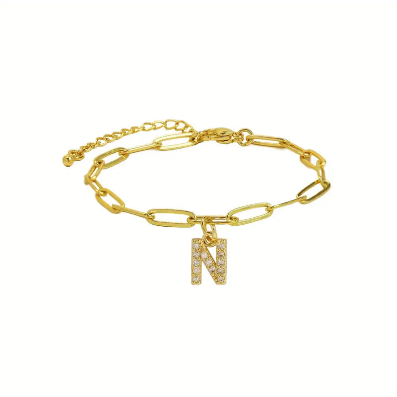 A-Z Initial Paperclip Bracelet