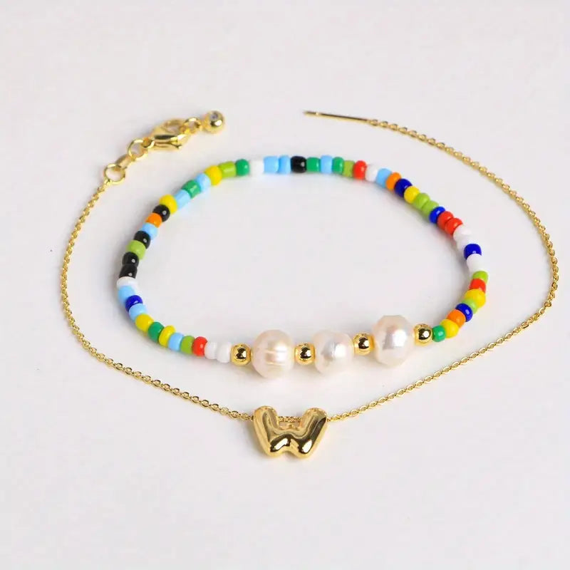 A-Z Initial Pearl Bracelet