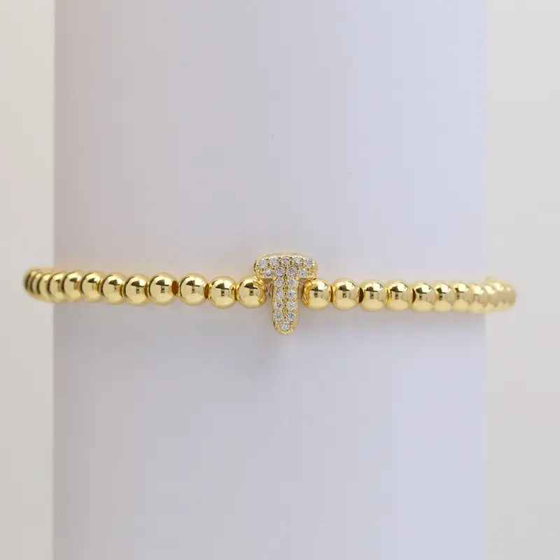 A-Z Bubble Initial Beaded Bracelet