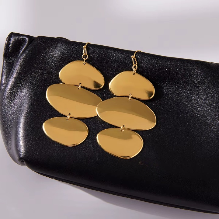 18K Stacked Meditation Stone Earrings