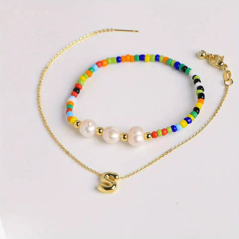 A-Z Initial Pearl Bracelet