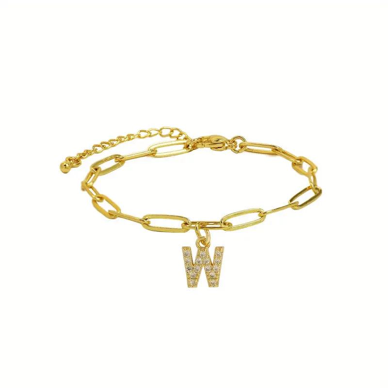 A-Z Initial Paperclip Bracelet
