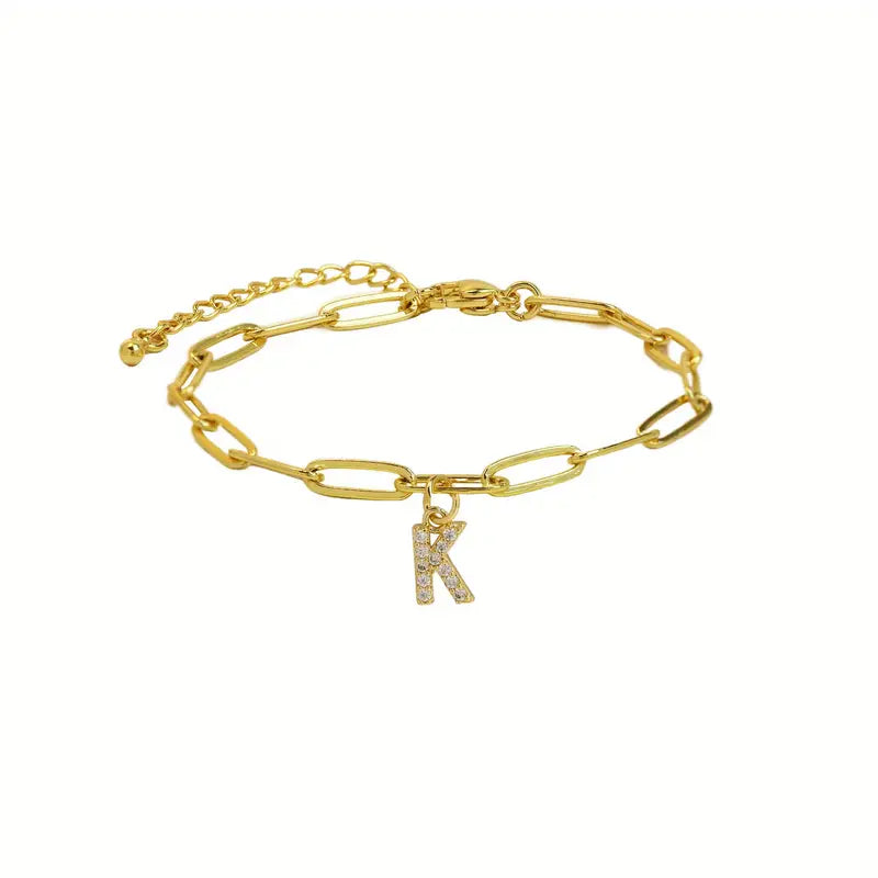 A-Z Initial Paperclip Bracelet