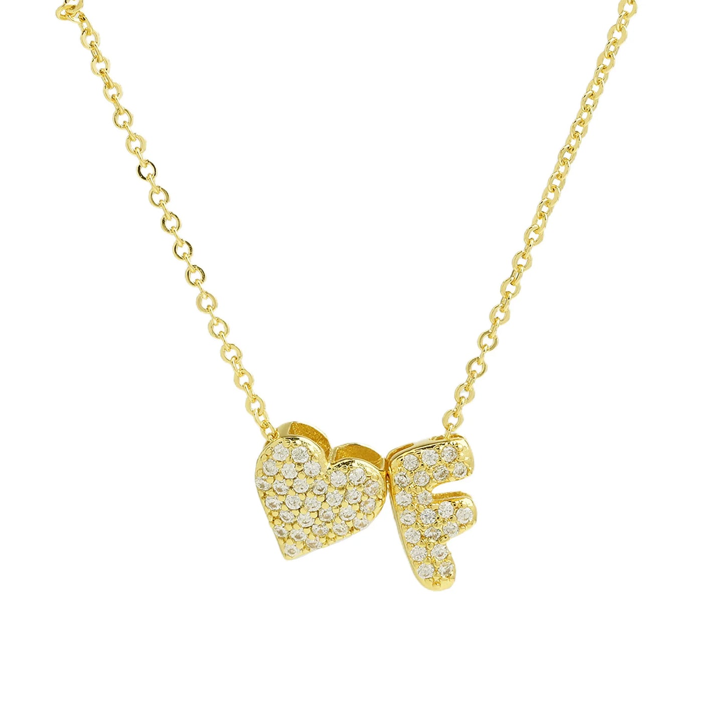 A-Z Tiny Heart Initial Necklace