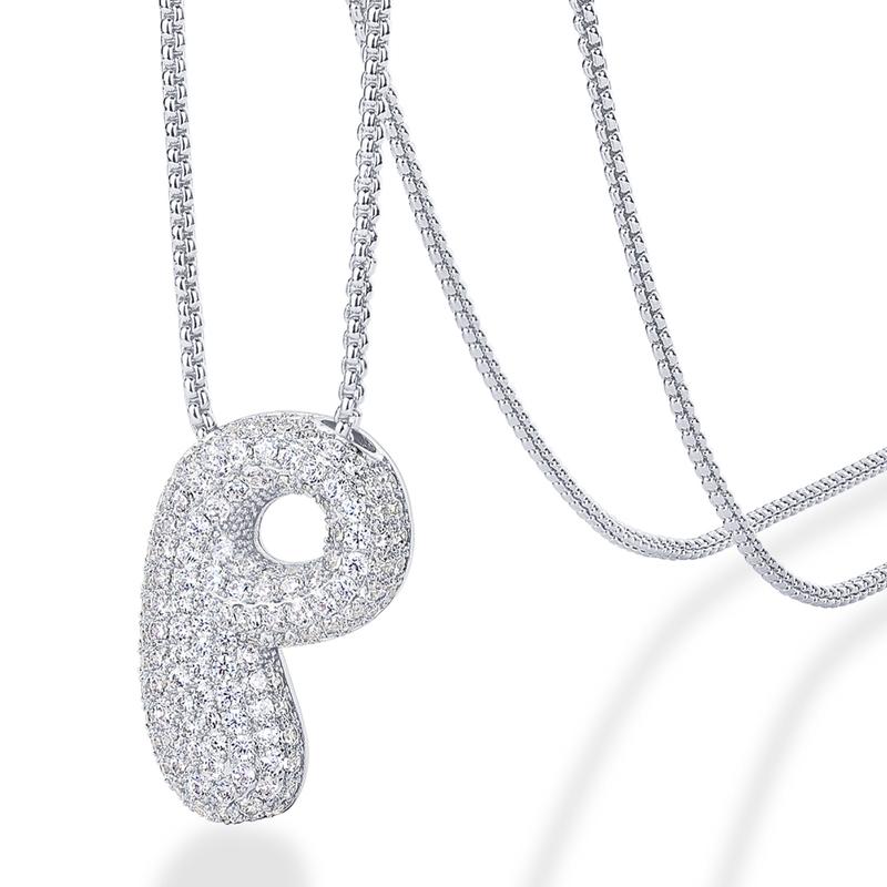 A-Z Bubble Bling Initial Necklace