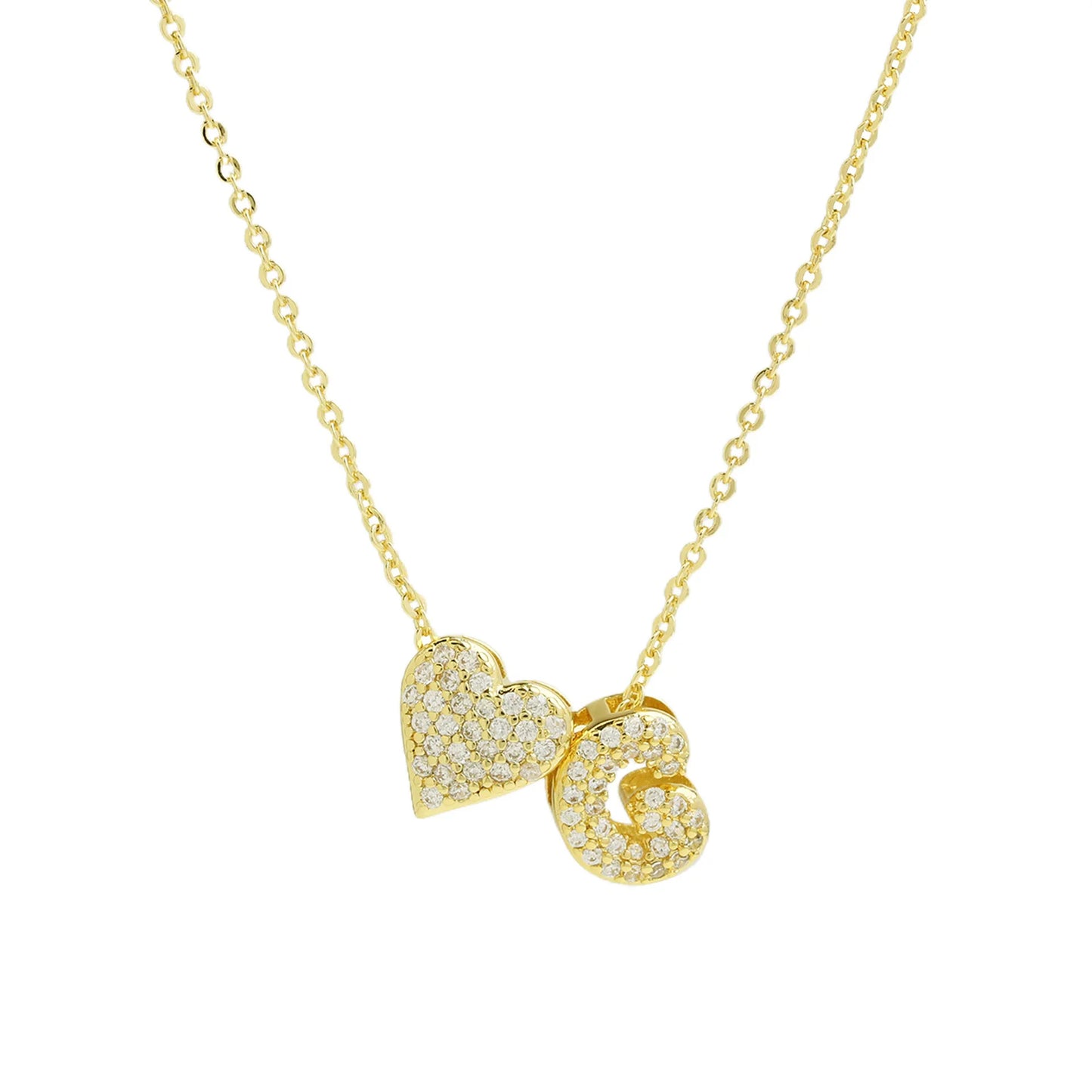 A-Z Tiny Heart Initial Necklace