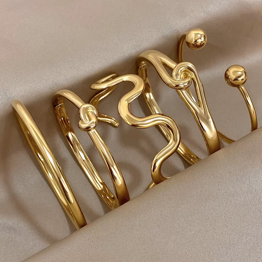 5pc Slim Knot Bracelet Stack