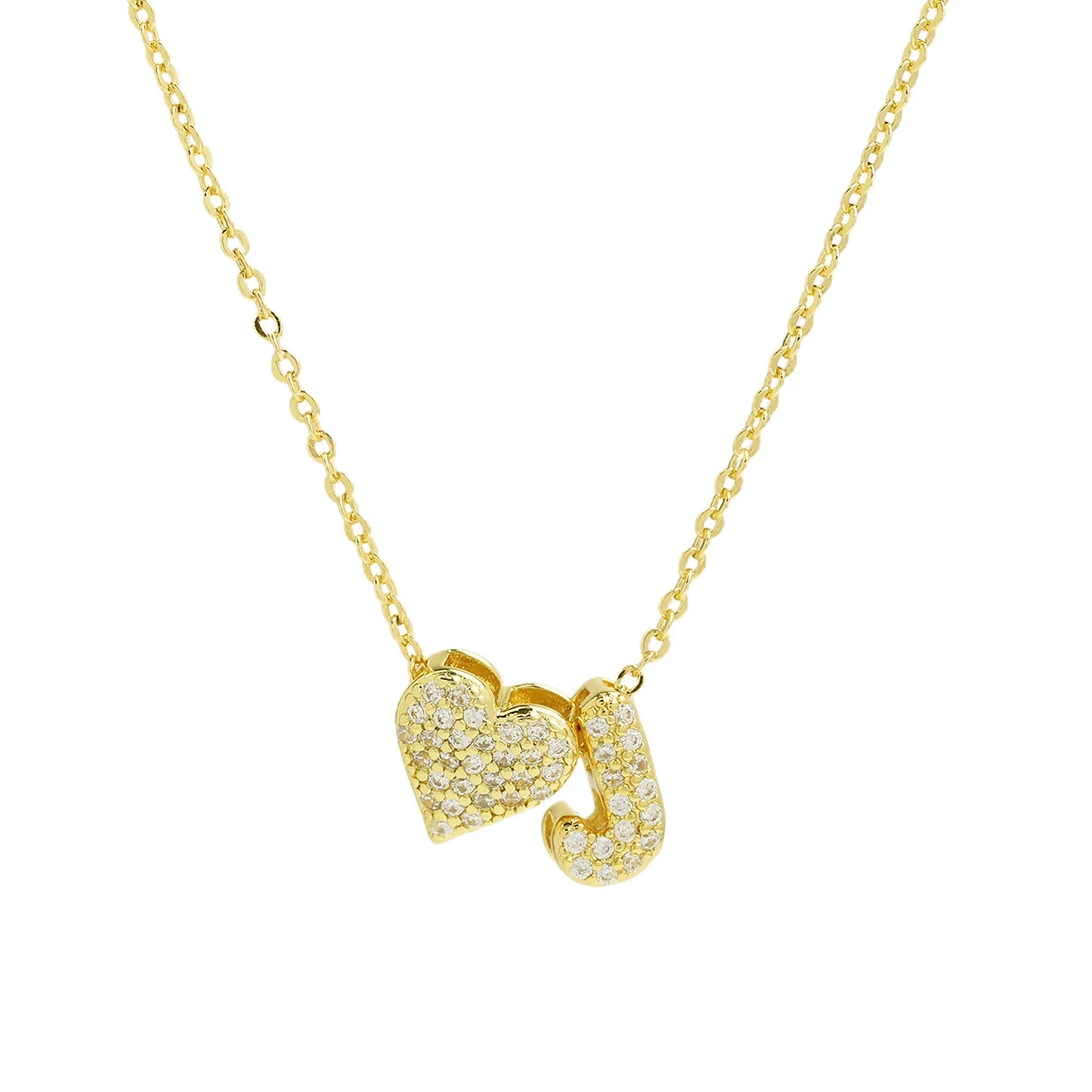A-Z Tiny Heart Initial Necklace