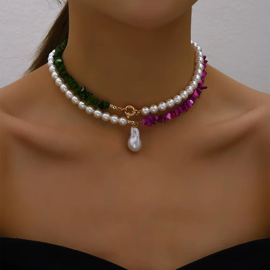 Baroque Pearl Layered Choker