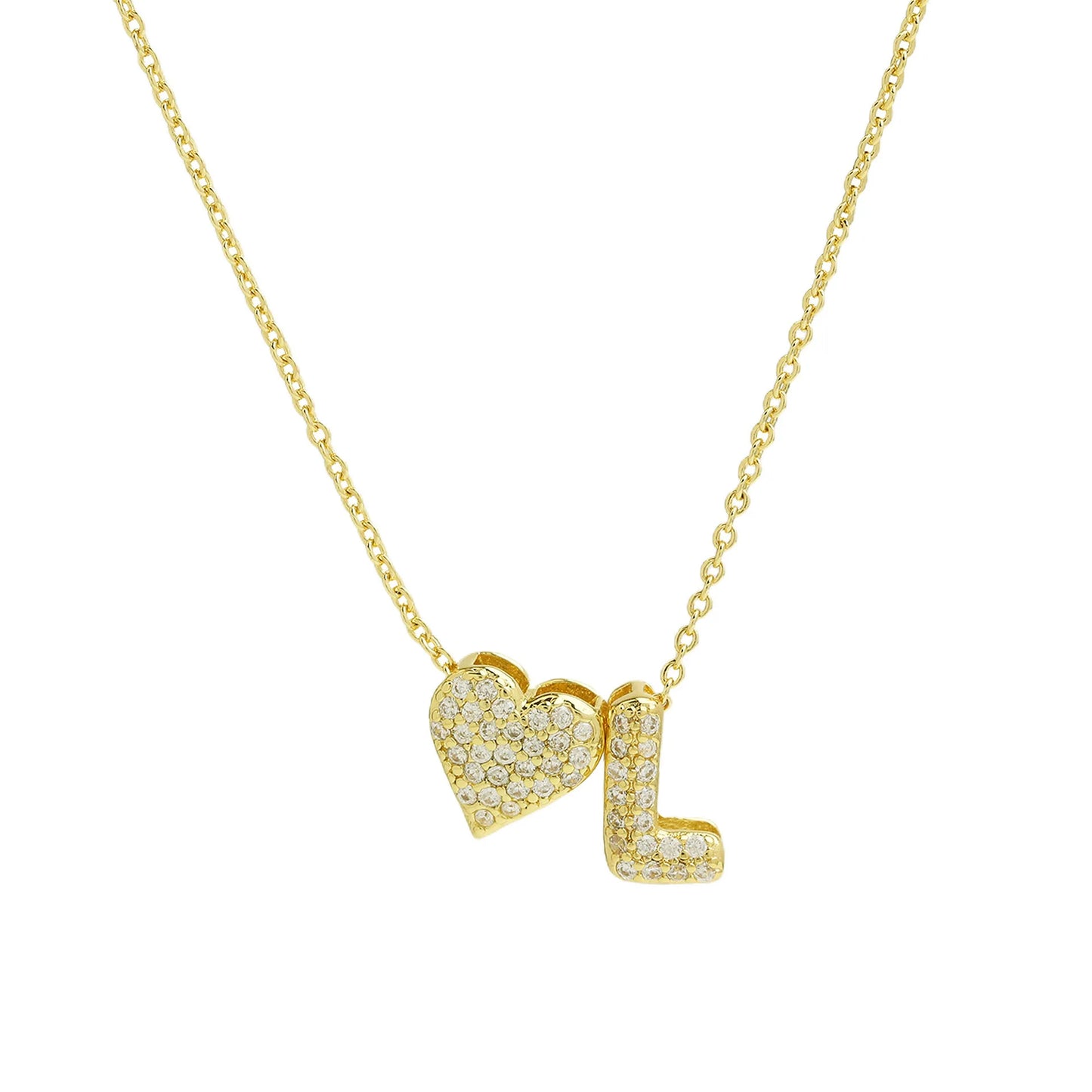 A-Z Tiny Heart Initial Necklace