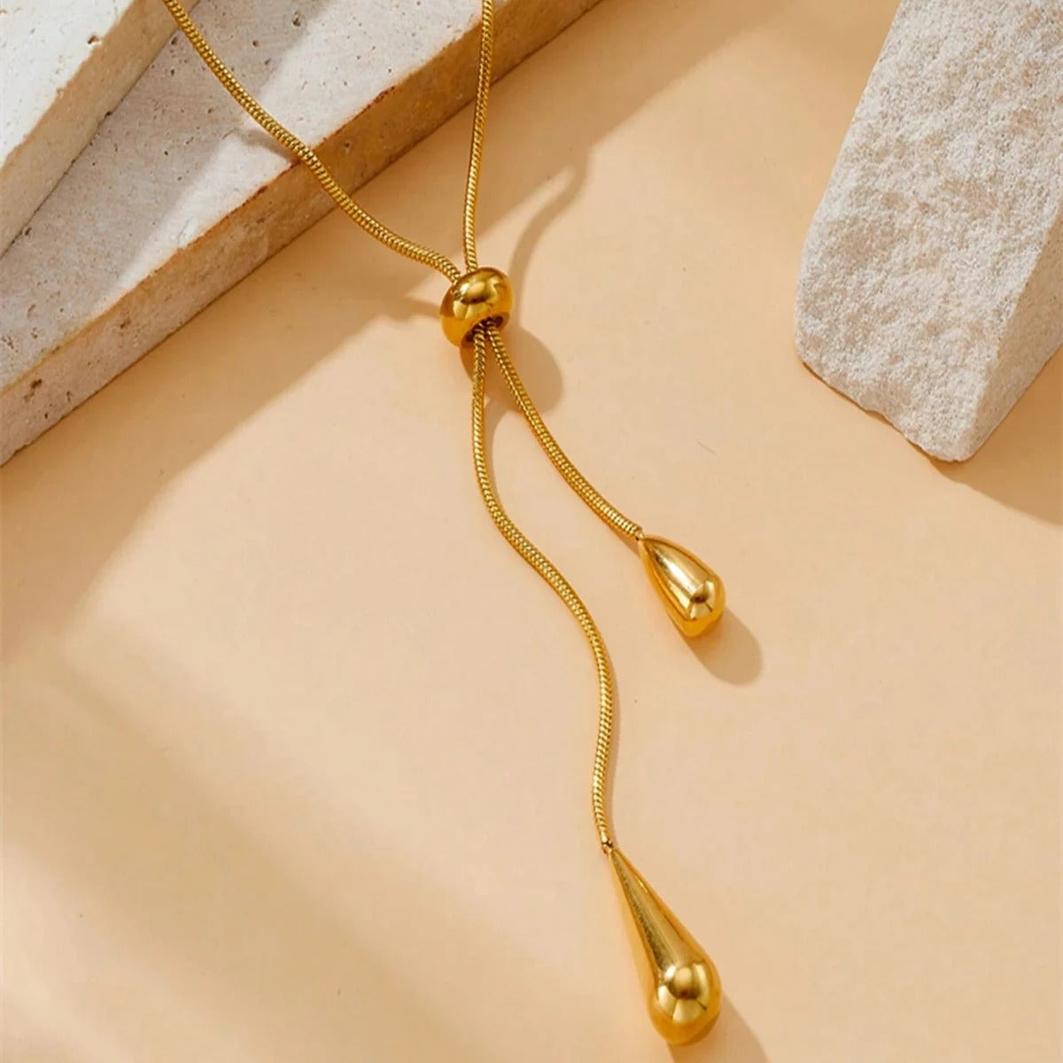 3pc Geometric Dangling Drops Necklace & Earrings Set