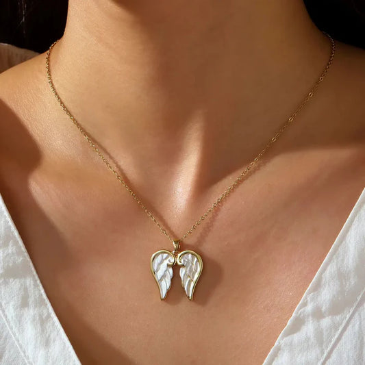 Pearl Angel Wing Necklace