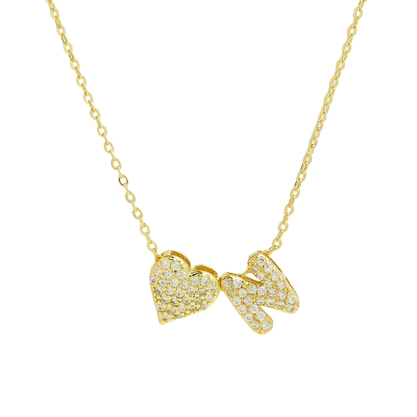 A-Z Tiny Heart Initial Necklace