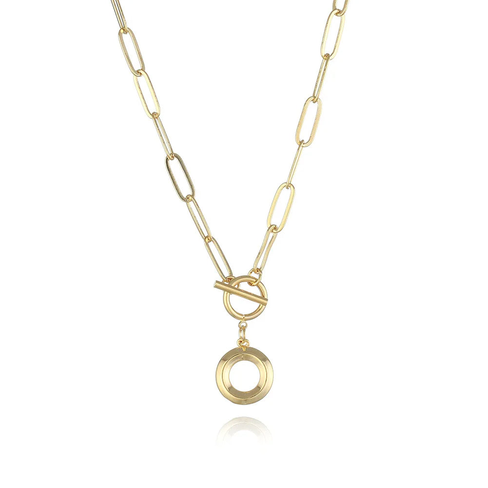 A-Z Initial Toggle Paperclip Necklace