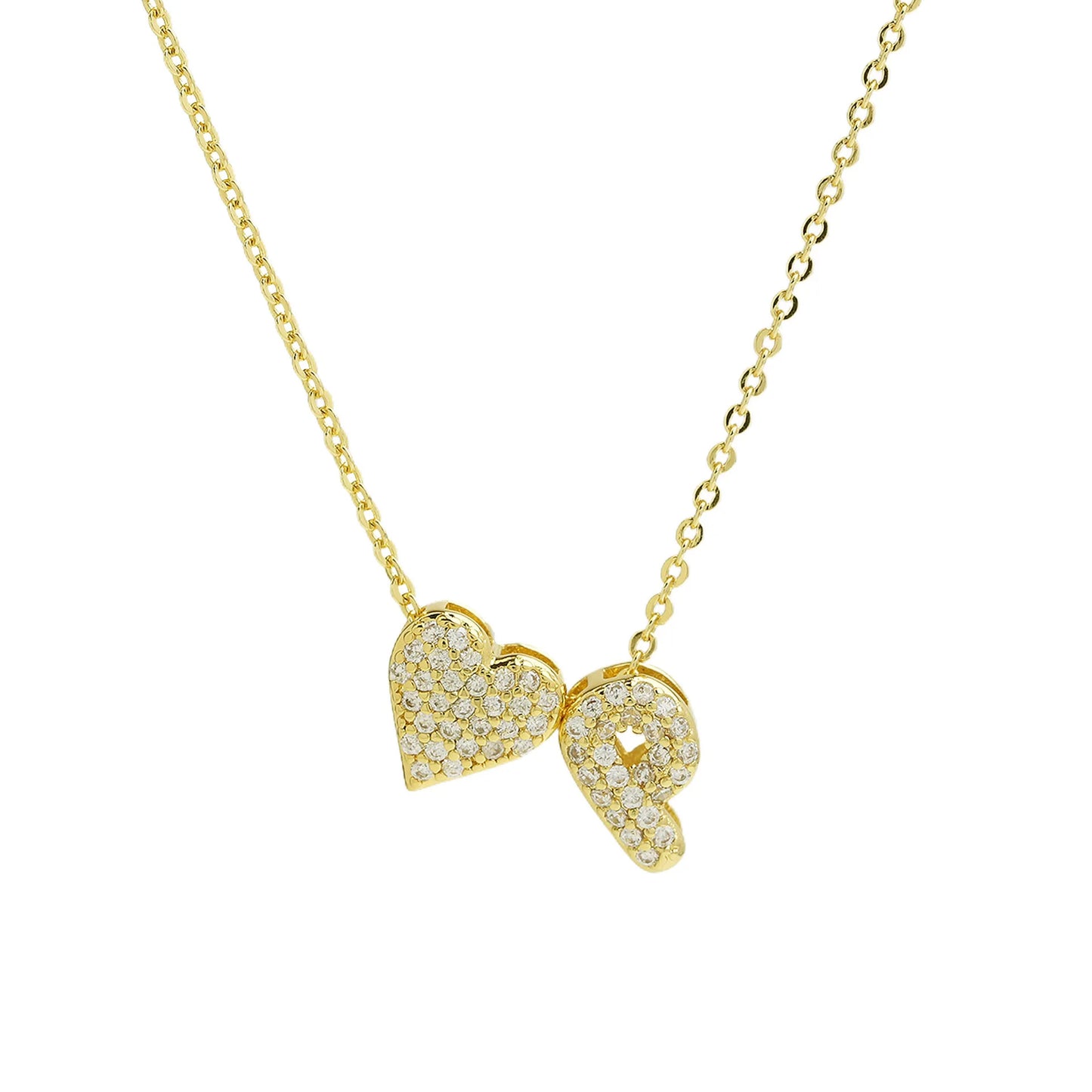 A-Z Tiny Heart Initial Necklace