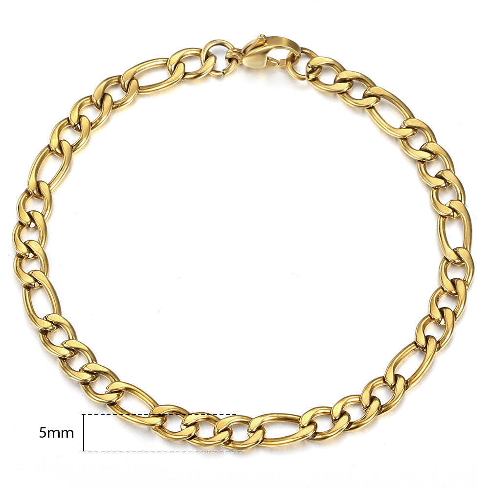 14K Gold Plated Figaro Chain Bracelet