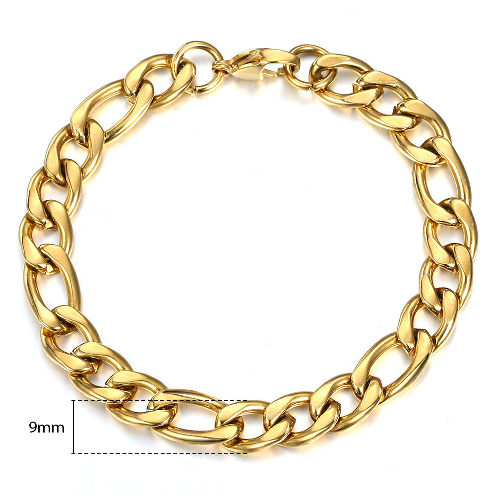 14K Gold Plated Figaro Chain Bracelet