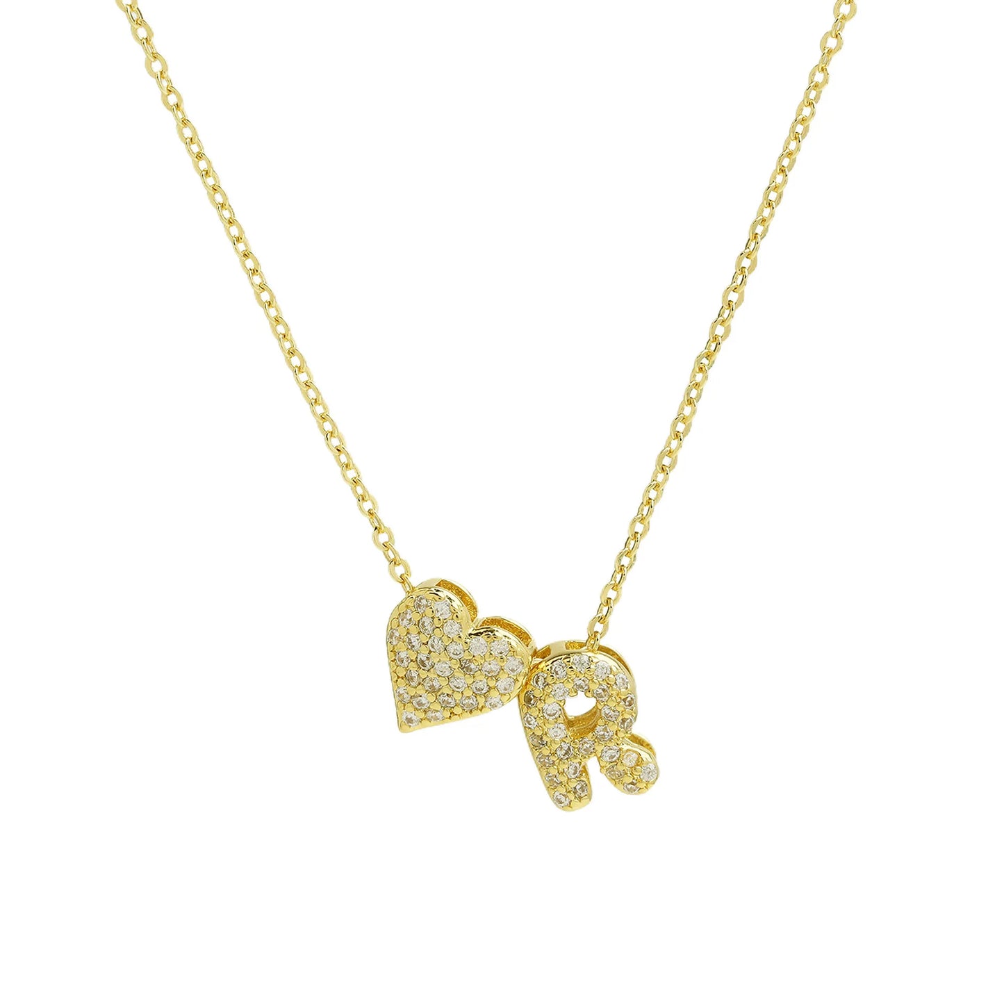 A-Z Tiny Heart Initial Necklace