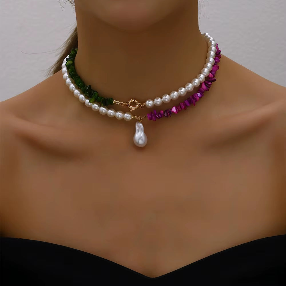 Baroque Pearl Layered Choker