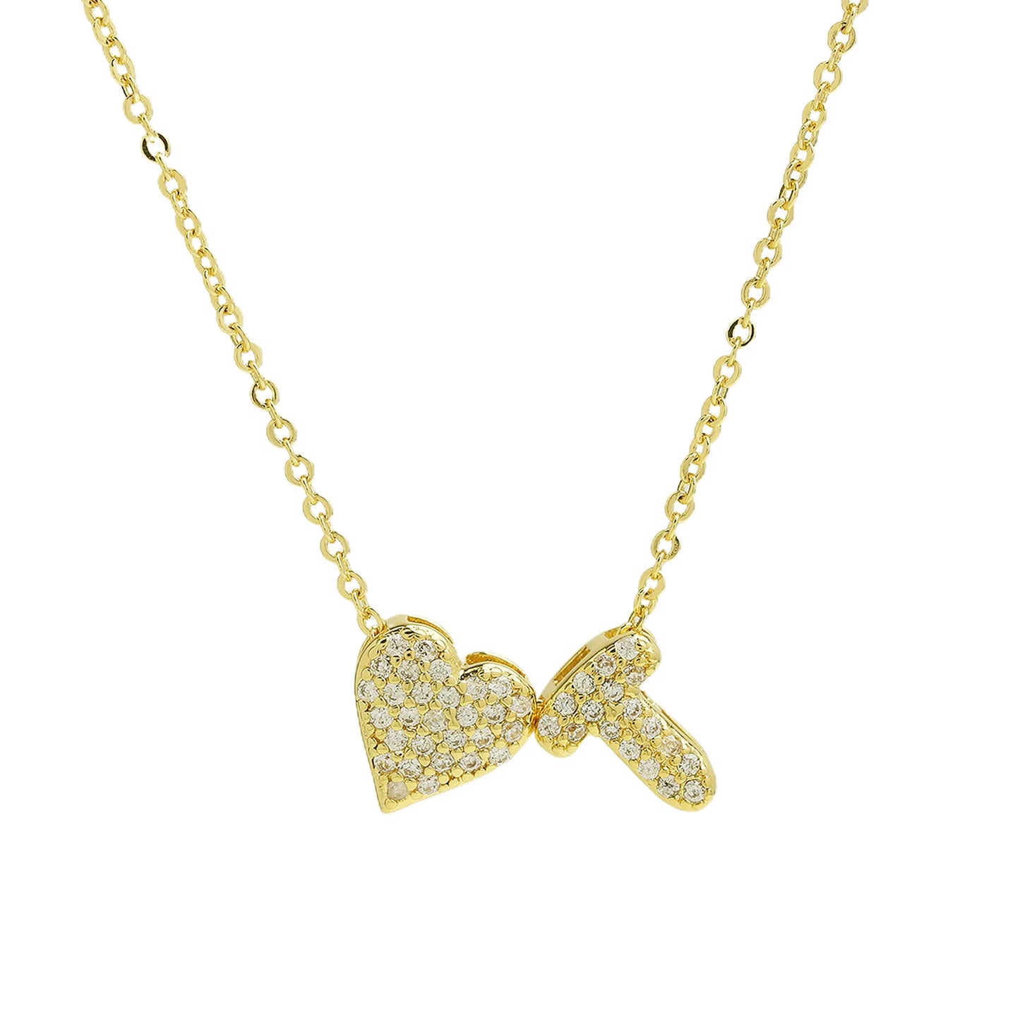 A-Z Tiny Heart Initial Necklace