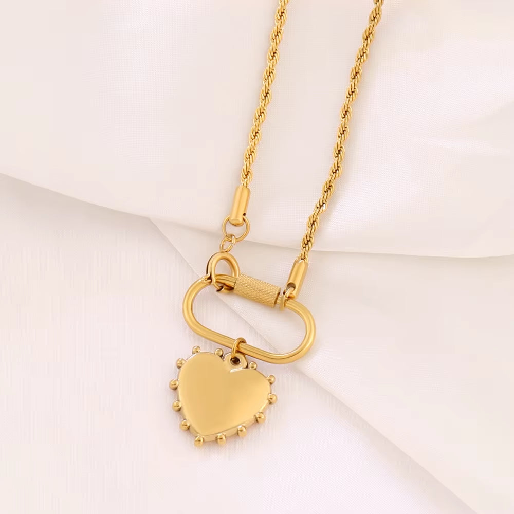 Carabiner Heart Statement Necklace