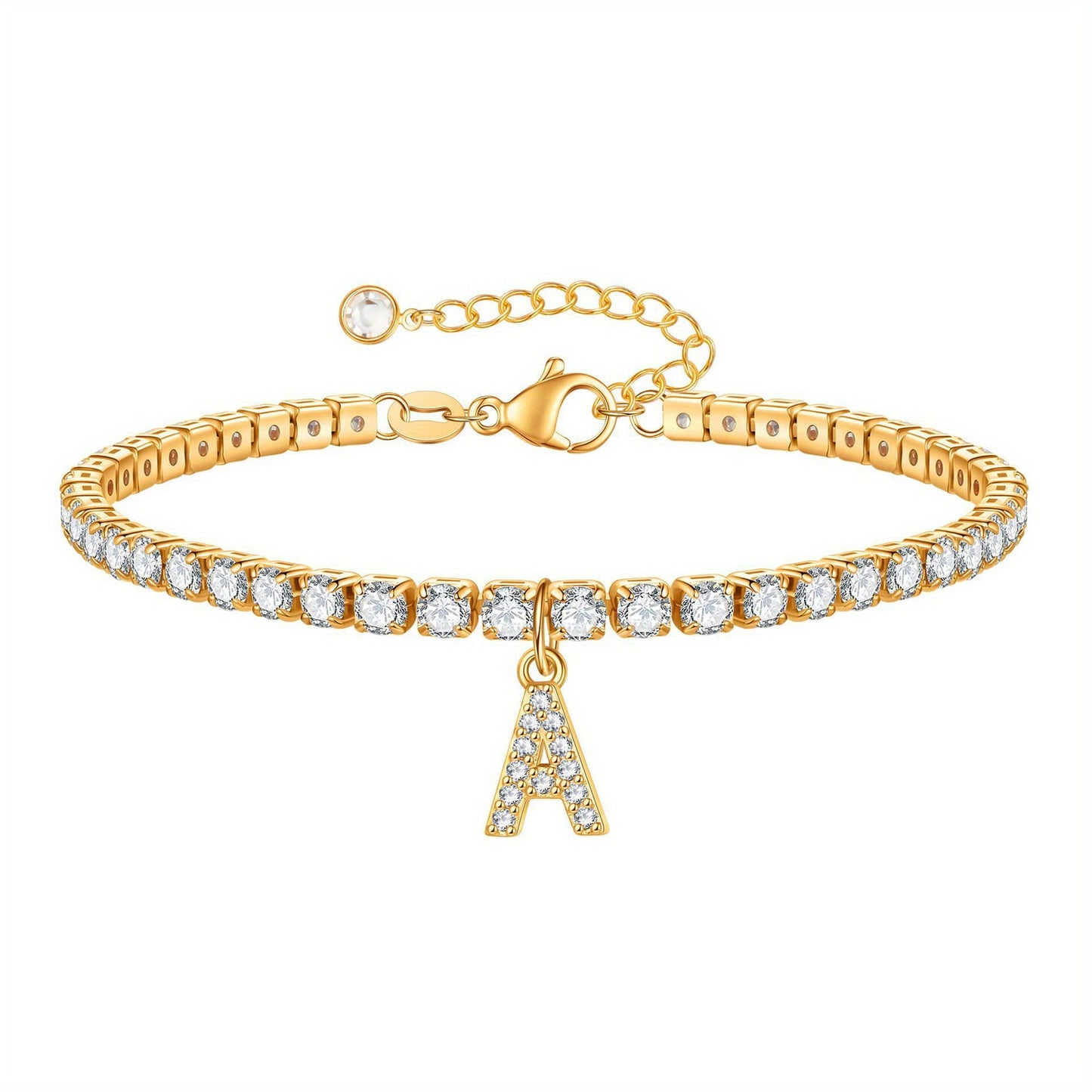 A-Z Diamond Initial Tennis Bracelet